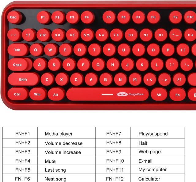 Alt view image 6 of 7 - Wireless Keyboard and Mouse Combo, 2.4G Cute Round Mute Keyboard Mouse Set for Laptop, Computer, Mac(Red Black)