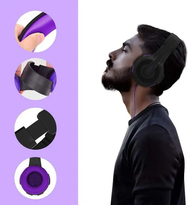 Alt view image 7 of 7 - PS4 Headset PC Gaming Headsets for Xbox One - AH68 3.5mm Wire Over Ear Headphone with Mic, Volume Control, Noise Isolating Compatible with Playstation4, Laptop, PSP, MP3, Smartphones, Tablet