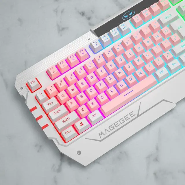 Alt view image 6 of 8 - USB Gaming Keyboard and Mouse Combo, 104 Key Rainbow Backlit Keyboard and Mouse Set, Computer Keyboard USB Wired Mouse for Windows PC Gamers (GT817 RGB Backlit)