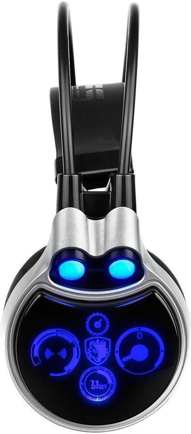 Alt view image 2 of 6 - Gaming Headset USB Headphone Virtual 7.1 Channel Surround Sound USB PC Stereo Headphones with High Sensitivity Microphone LED Light(R8 Blue)