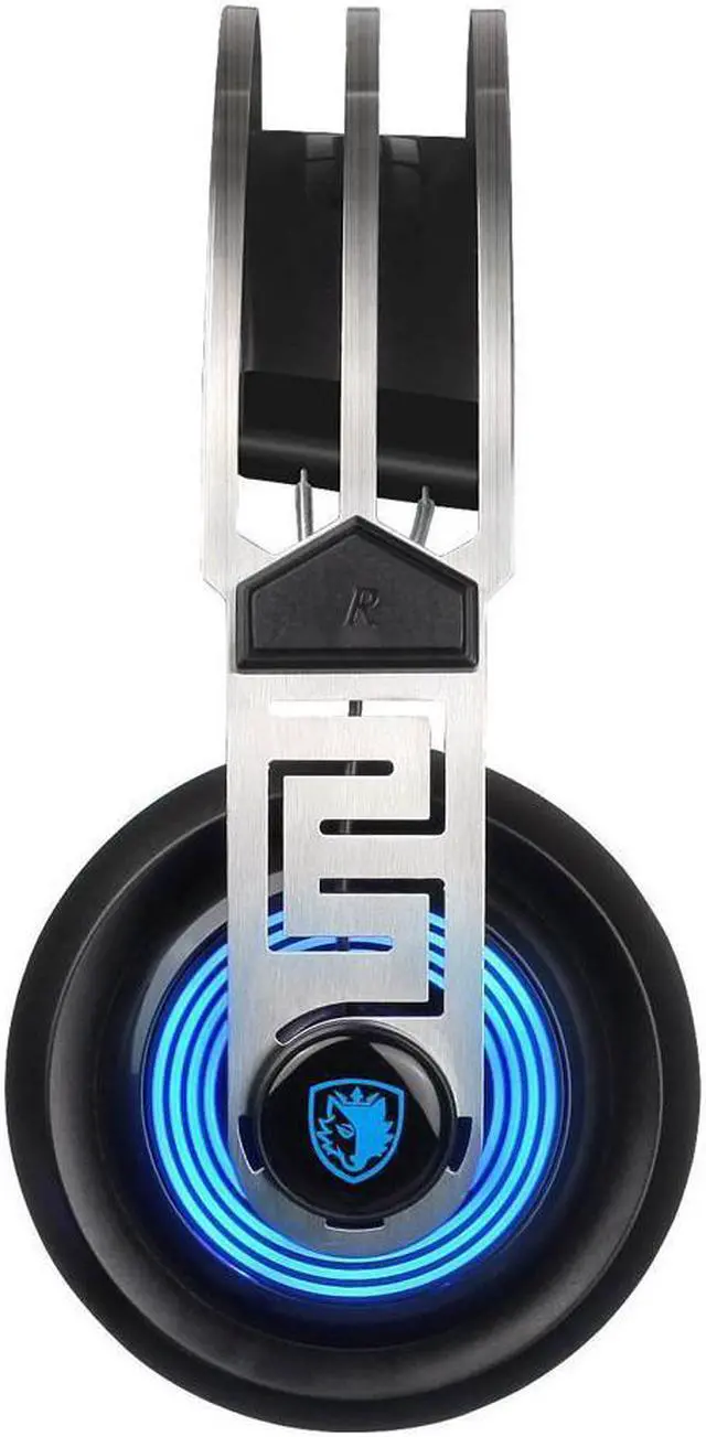 Alt view image 2 of 6 - 7.1 Virtual Surround Sound USB Gaming Headset with Microphone Intelligent Noise Cancelling Gaming Headphones LED Light for Laptop PC Mac (Black&Blue)