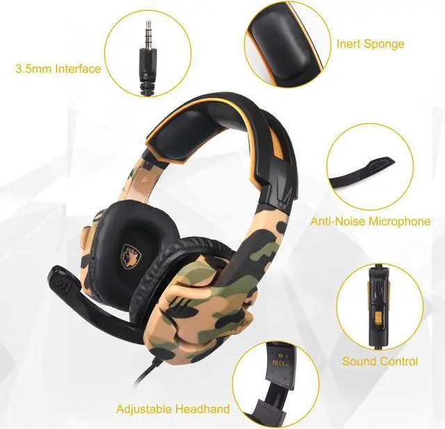 Alt view image 3 of 7 - SADES SA930 3.5mm wired Gaming Headset with Microphone,Noise Isolating Volume Control for Pc/Mac/Ps4/Phone
