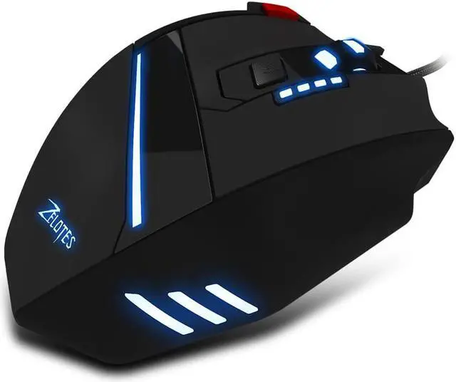 Alt view image 5 of 6 - Zelotes T60 Gaming Mice 7200 DPI Wired USB Computer Mice 7 Buttons Multi-Modes LED Lights Gaming Mouse for PC Mac