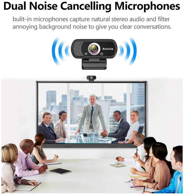 Alt view image 2 of 10 - Anivia 1080p HD Webcam with Microphone , USB Webcam for TV, Live Streaming, Conference, Gaming, Video Calling, Autofocus Full HD Web Camera 1080p 30fps W5 Flexible Rotatable Clip Laptop Home Webcam