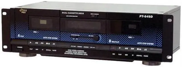 Alt view image 2 of 10 - Pyle Home PT649D Dual Cassette Deck