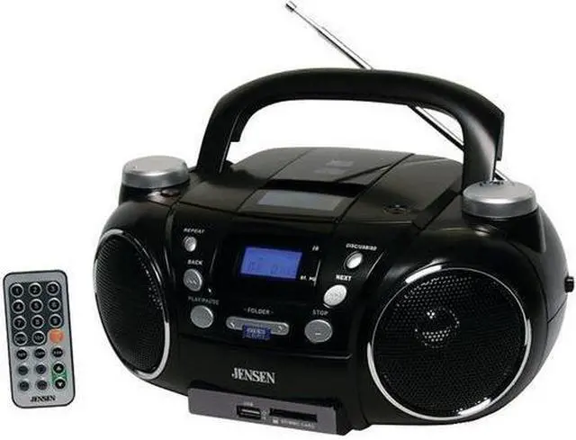 Alt view image 2 of 4 - JENSEN  CD-750 Portable AM/FM Stereo CD Player with MP3 Encoder/Player (Black)