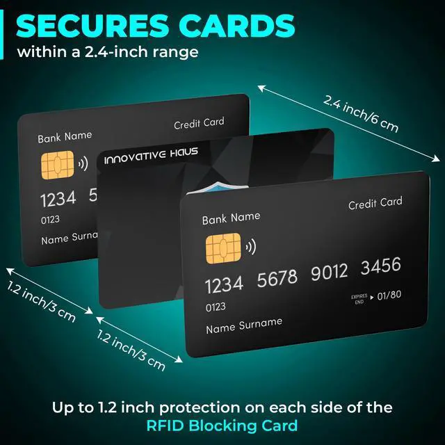 Alt view image 5 of 6 - Innovative Haus RFID Blocking Card - Slim RFID and NFC Contactless Credit and Debit Card Protector for Wallets and Purses - 4 Pack