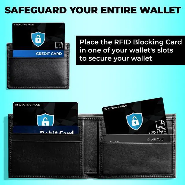 Alt view image 4 of 6 - Innovative Haus RFID Blocking Card - Slim RFID and NFC Contactless Credit and Debit Card Protector for Wallets and Purses - 4 Pack