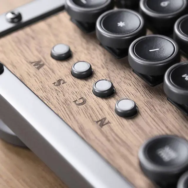 Alt view image 7 of 20 - Azio Keyboard MK-RETRO-W-01B-US Bluetooth Retro Classic Mechanical Keyboard Elwood