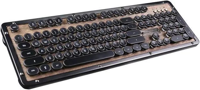 Alt view image 4 of 20 - Azio Keyboard MK-RETRO-W-01B-US Bluetooth Retro Classic Mechanical Keyboard Elwood