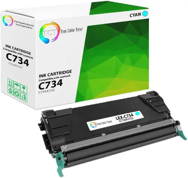 Main image of TCT Premium Compatible Toner Cartridge Replacement for Lexmark C734 C734A1CG Cyan Works With Lexmark C734 C736 C738 X734 X736 X738 XS734