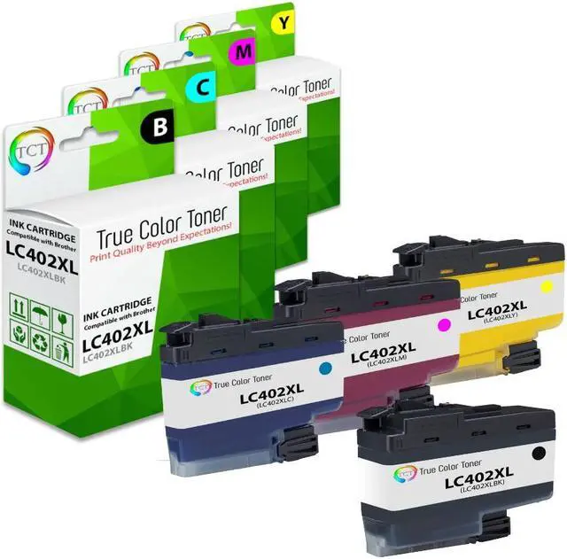 Alt view image 3 of 6 - TCT LC402XL Ink Cartridge 4 Pack - Premium Compatible Replacement for Brother LC402XL High Yield Works With Brother MFC-J5340 J6540 J6740 J6940