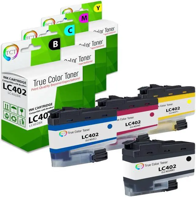 Alt view image 3 of 6 - TCT LC402 Ink Cartridge 4 Pack - Premium Compatible Replacement for Brother LC402 LC402BK LC402C LC402M LC402Y Works With Brother MFC-J5340 J6540 J6740 J6940