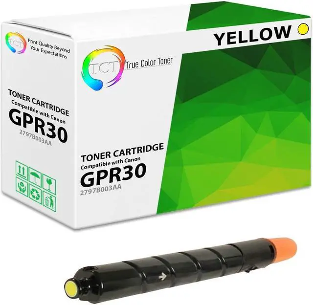 Main image of True Color Toner GPR30 Yellow Toner Cartridge - Premium Compatible Replacement for Canon GPR-30 2801B003AA Yellow Works With Canon ImageRunner C5045 C5051 C5250