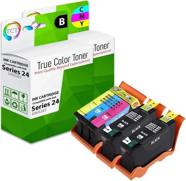 Main image of True Color Toner 24 Ink Cartridge 3 Pack - Premium Compatible Replacement for Dell 24 Series T109N T110N Works With Dell P713w V715w