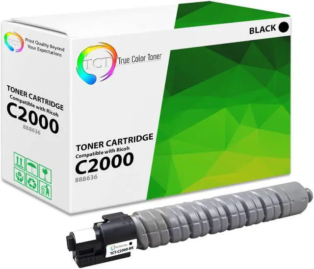 Main image of True Color Toner C2000 Black Toner Cartridge - Premium Compatible Replacement for Ricoh Aficio C2000 888636 Black Works With Ricoh Aficio MP C2000 C2500 MP C3000 DSC525 DSC530