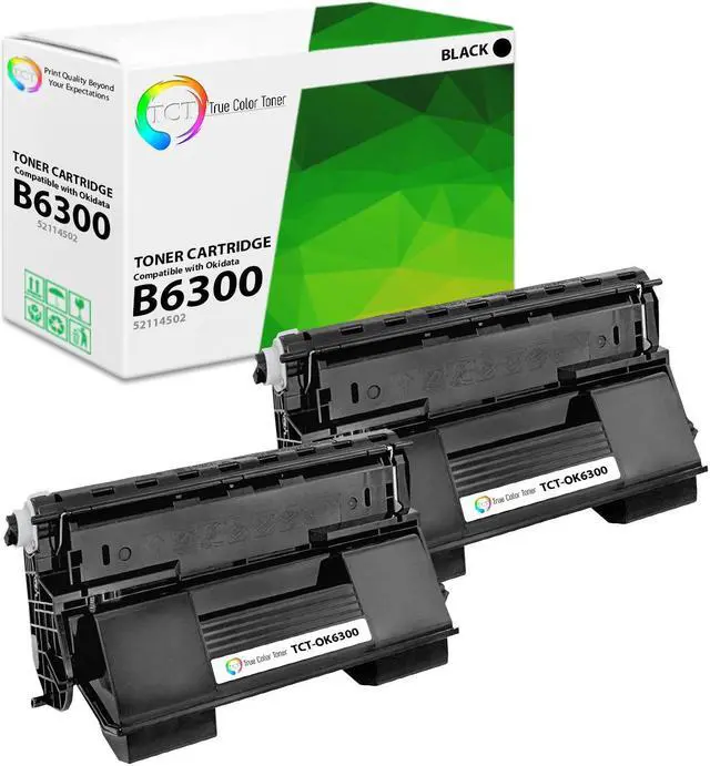 Main image of True Color Toner B6300 Toner Cartridge 2 Pack - Premium Compatible Replacement for Okidata B6300 52114502 Black Works With Okidata B6300 B6300DN B6300N