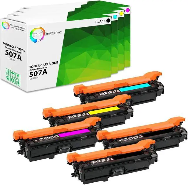 Main image of TCT 507A Toner Cartridge 5 Pack - Premium Compatible Replacement for HP 507A Works With HP LaserJet Enterprise 500 color M551dn