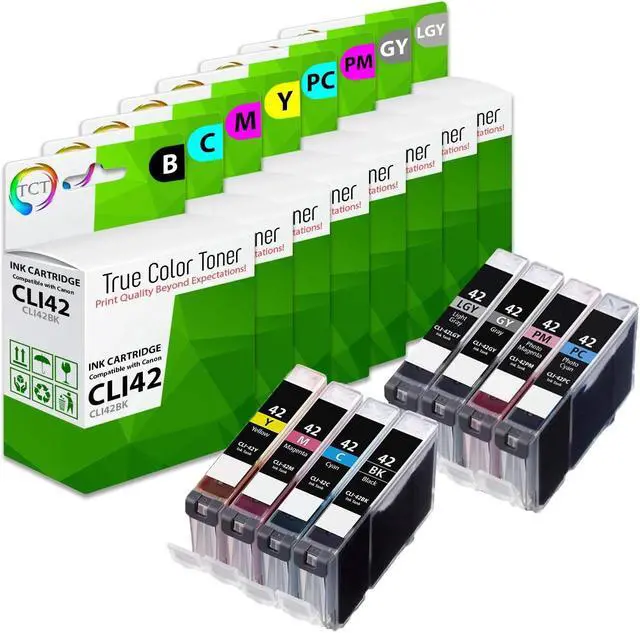 Alt view image 2 of 7 - tct compatible ink cartridge replacement for canon cli-42 cli42 works with canon pixma pro-100 printers (black, cyan, magenta,