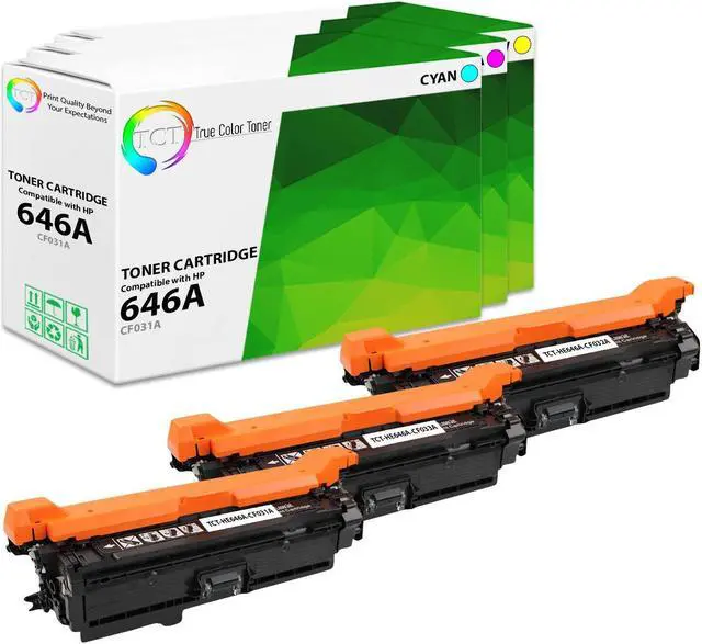 Main image of True Color Toner 646A Color Toner Cartridge 3 Pack - Premium Compatible Replacement for HP 646A CF031A CF032A CF033A Works With HP Color LaserJet Enterprise CM4540 MFP