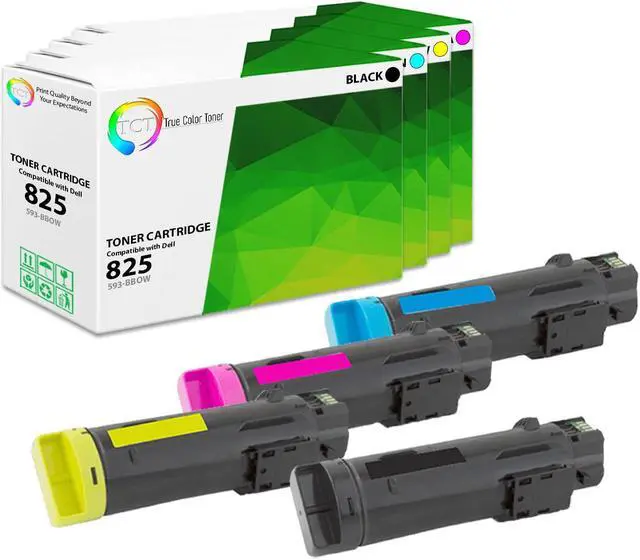 Main image of True Color Toner 825 Toner Cartridge 4 Pack - Premium Compatible Replacement for Dell H625CDW H825CDW S2825CDN
