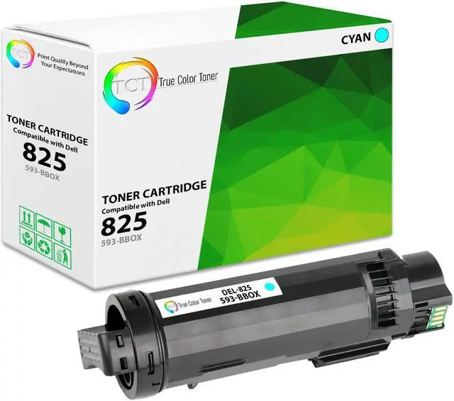 Main image of True Color Toner 825 Cyan Toner Cartridge - Premium Compatible Replacement for Dell 825C 593-BBOX Cyan Works With Dell H625CDW H825CDW S2825CDN