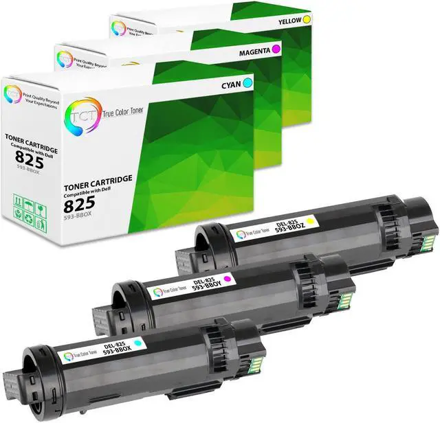 Main image of True Color Toner 825 Color Toner Cartridge 3 Pack - Premium Compatible Replacement for Dell H625CDW H825CDW S2825CDN