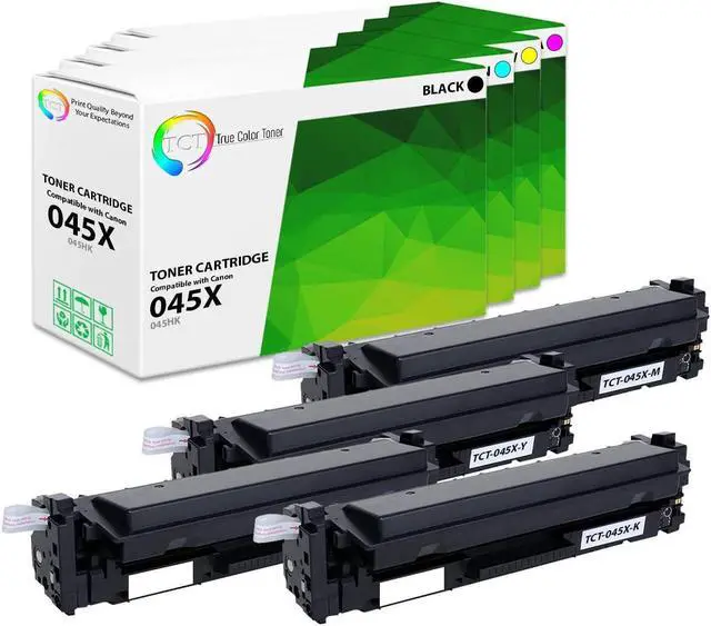 Main image of True Color Toner 045X Toner Cartridge 4 Pack - Premium Compatible Replacement for Canon 045H High Yield Works With Canon Color ImageClass MF634CDW LBP612CDW