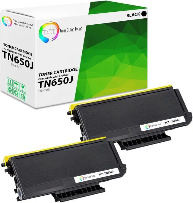 Main image of True Color Toner TN650 Toner Cartridge 2 Pack - Premium Compatible Replacement for Brother TN620 TN650 Jumbo Black Works With Brother HL 5340D 5350DN 5370DW DCP 8080DN 8085DN MFC 8480DN