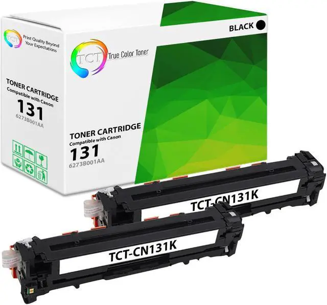 Main image of TCT 131 Black Toner Cartridge 2 Pack - Premium Compatible Replacement for Canon 131 6273B001AA Black Works With Canon Color ImageClass MF8280 MF8230 MF8350 LBP7110CW