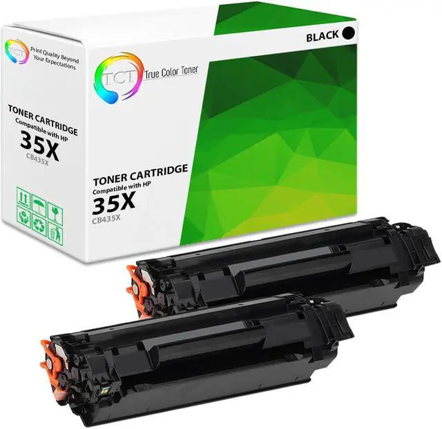 Main image of True Color Toner 35X Toner Cartridge 2 Pack - Premium Compatible Replacement for HP 35X CB435X Black High Yield Works With HP LaserJet P1005 P1006 P1007 P1008 P1009