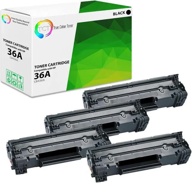 Main image of True Color Toner 36A Toner Cartridge 4 Pack - Premium Compatible Replacement for HP 36A CB436A Black Works With HP LaserJet P1505 P1505N M120 M120N M1522 1522F M1522N M1522NF M1550