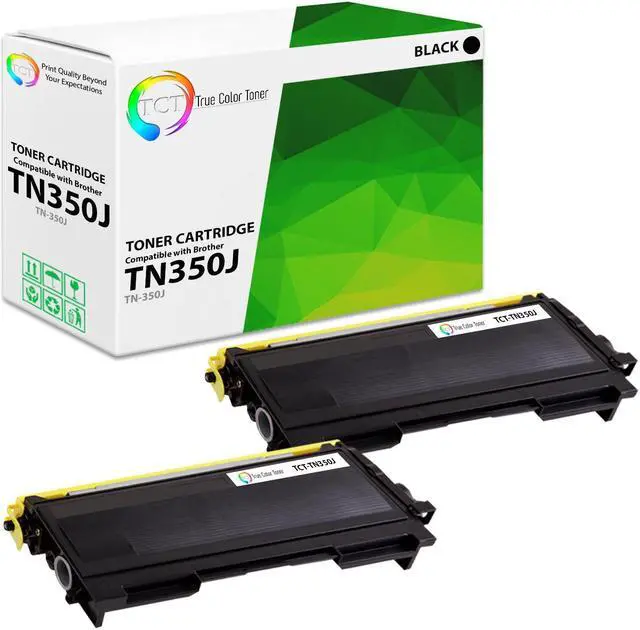 Main image of True Color Toner TN350 Toner Cartridge 2 Pack - Premium Compatible Replacement for Brother TN350 Jumbo Black Works With Brother HL 2030 2040 DCP 7010 7020 IntelliFAX 2820 2910 MFC 7220