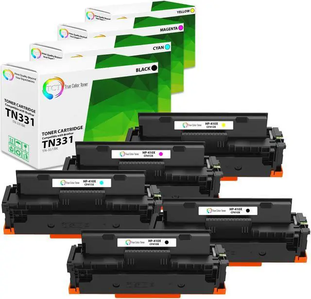 Main image of TCT 410X Toner Cartridge 5 Pack - Premium Compatible Replacement for HP 410X CF410X CF411X CF412X CF413X High Yield Works With HP LaserJet Pro M452DN M452DW M452NW