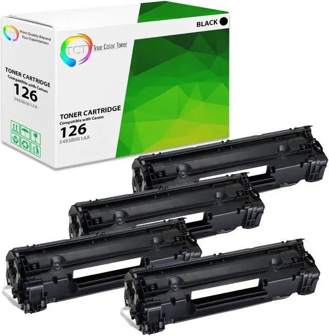 Main image of True Color Toner 126 Toner Cartridge 4 Pack - Premium Compatible Replacement for Canon 126 3483B001AA Black Works With Canon Imageclass LBP 6200D 6200DW 6230D 6230DW