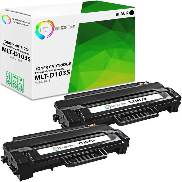 Main image of True Color Toner D103S Toner Cartridge 2 Pack - Premium Compatible Replacement for Samsung MLT-D103S Black Works With Samsung ML-2950 2950ND 2951D 2955 2955ND 2955DW