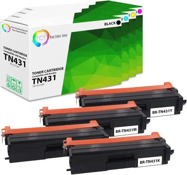 Main image of True Color Toner TN431 Toner Cartridge 4 Pack - Premium Compatible Replacement for Brother TN431BK TN431C TN431M TN431Y Works With Brother HL-L8260CDW L8360CDW L8360CDWT MFC-L8610CDW