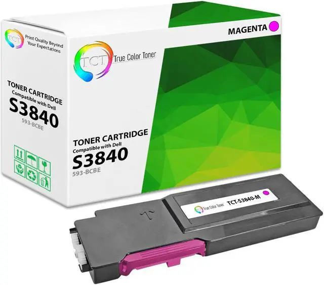 Main image of True Color Toner S3840 Magenta Toner Cartridge - Premium Compatible Replacement for Dell S3840 S3845 593-BCBE Magenta Works With Dell S3840 S3840cdn S3845cdn