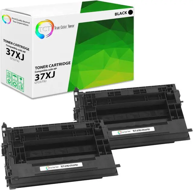 Main image of True Color Toner 37XJ Jumbo Toner Cartridge 2 Pack - Premium Compatible Replacement for HP 37XJ CF237XJ Black High Yield Jumbo Works With HP Laserjet Enterprise Flow MFP M632z M608n M608dn M608x