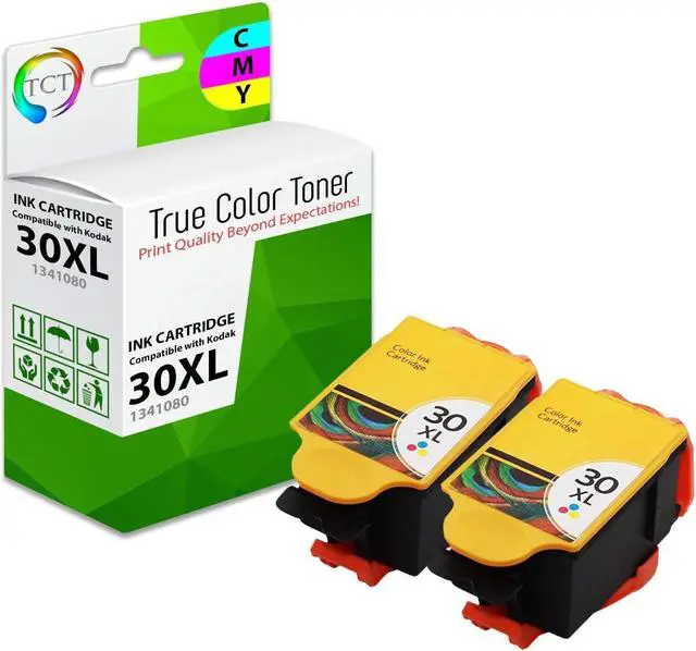 Alt view image 2 of 7 - tct compatible ink cartridge replacement for kodak 30xl 30 xl 1341080 tri-color high yield works with kodak esp c110 c310 c315,