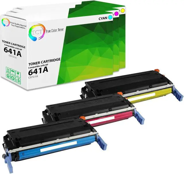 Main image of True Color Toner 641A Color Toner Cartridge 3 Pack - Premium Compatible Replacement for HP 641A C9721A C9722A C9723A Works With HP Color LaserJet 4600 4610 4650