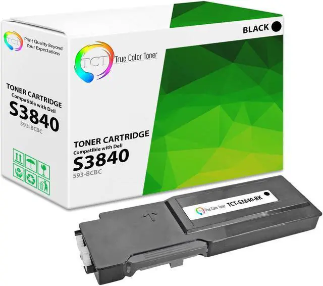 Main image of True Color Toner S3840 Black Toner Cartridge - Premium Compatible Replacement for Dell S3840 S3845 593-BCBC Black Works With Dell S3840 S3840cdn S3845cdn