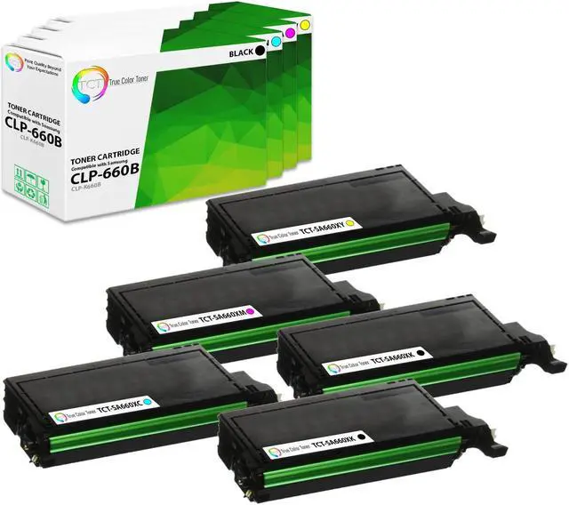 Main image of True Color Toner 660B Toner Cartridge 5 Pack - Premium Compatible Replacement for Samsung CLP-660B CLP-K660B CLP-C660B CLP-M660B CLP-Y660B Works With Samsung CLP-660N 610ND 660ND