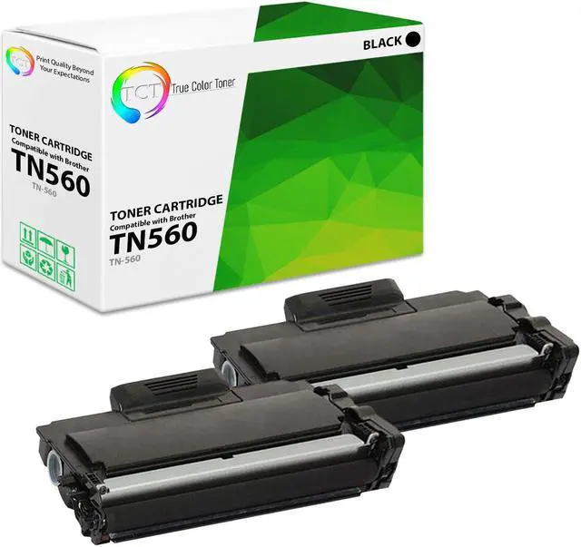 Main image of True Color Toner TN560 Toner Cartridge 2 Pack - Premium Compatible Replacement for Brother TN-560 TN560 Black High Yield Works With Brother HL-1650 1650N 1850 5040 5050 5070 MFC-8420