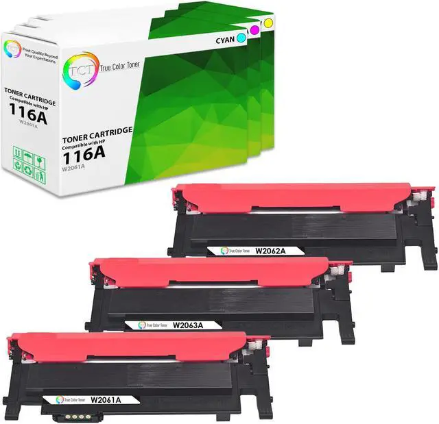 Main image of True Color Toner 116A Color Toner Cartridge 3 Pack - Premium Compatible Replacement for HP 116A W2061A W2062A W2063A Works With HP Color Laser MFP 179fnw