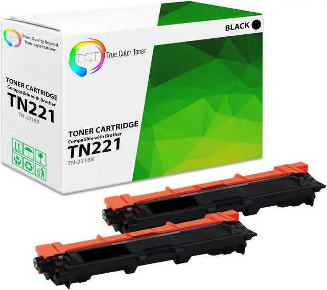 Main image of True Color Toner TN221 Black Toner Cartridge 2 Pack - Premium Compatible Replacement for Brother TN221BK Black Works With Brother HL-3140 3150 3152 3170 MFC-9130 9140 9330 9340 DCP-9020