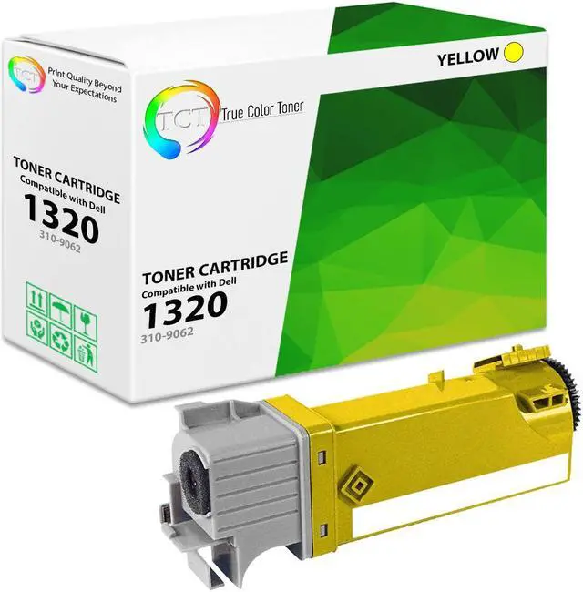 Main image of True Color Toner 1320 Yellow Toner Cartridge - Premium Compatible Replacement for Dell 310-9062 1320Y KU054 Yellow Works With Dell 1320 1320C 1320CN 1320DN