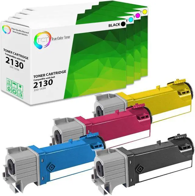 Main image of True Color Toner 2130 Toner Cartridge 4 Pack - Premium Compatible Replacement for Dell 2130CN 2135CN