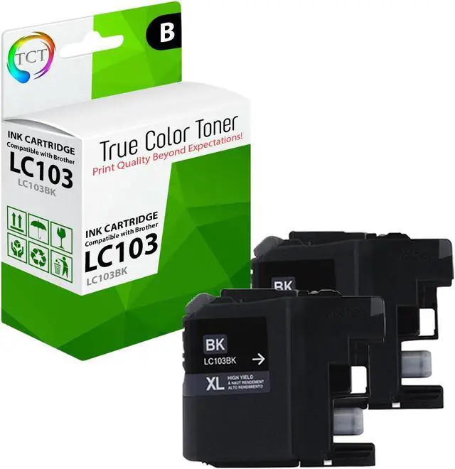 Main image of TCT LC103 Black Ink Cartridge 2 Pack - Premium Compatible Replacement for Brother LC103 LC103BK Black Works With Brother MFC-J470DW J475DW J6920DW J285DW J870DW