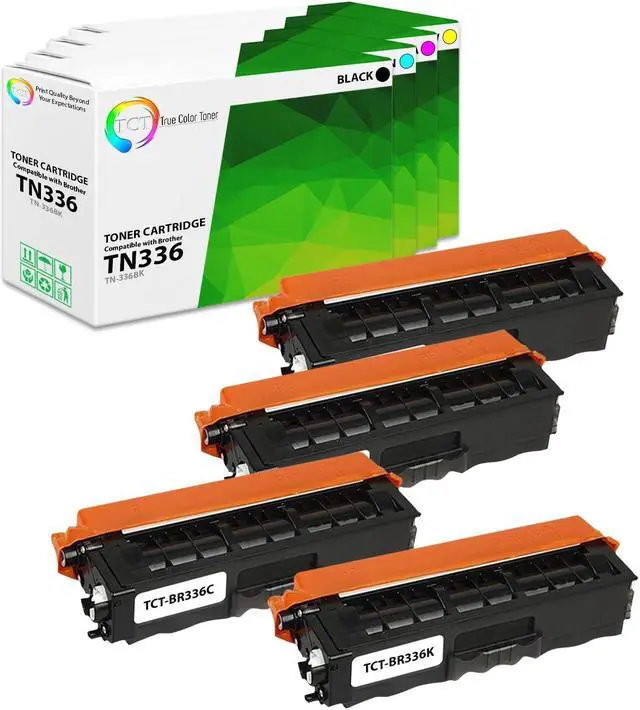 Main image of True Color Toner TN336 Toner Cartridge 4 Pack - Premium Compatible Replacement for Brother TN-336 TN336BK TN336C TN336M TN336Y Works With Brother HL-L8250CDN MFC-L8600CDW